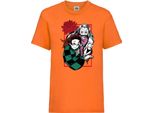 Maglietta Per Bambini Japan Animation Manga Anime Comics Demon Anime Slayer Tanjiro Nezuko Kamado 002 Var-023 Brother Slayer Sister Demon, 5-6 Jahr - 116 , Orange