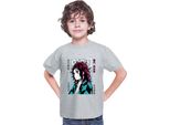 Maglietta Per Bambini Demon Anime Slayer Kimetsu No Yaiba Tanjiro Kamado 008, 7-8 Jahr - 128 , Gris