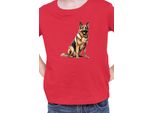 Maglietta Per Bambini Dogs Breeds German Shepherd Dog Breed 006, 12-13 Jahr - 152 , Rouge