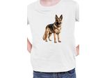 Maglietta Per Bambini Dogs Breeds German Shepherd Dog Breed 005, 12-13 Jahr - 152 , Blanc