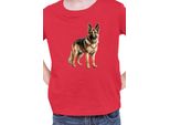 Maglietta Per Bambini Dogs Breeds German Shepherd Dog Breed 005, 12-13 Jahr - 152 , Rouge