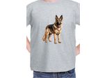 Maglietta Per Bambini Dogs Breeds German Shepherd Dog Breed 005, 12-13 Jahr - 152 , Gris