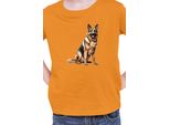 Maglietta Per Bambini Dogs Breeds German Shepherd Dog Breed 006, 12-13 Jahr - 152 , Orange