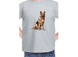Maglietta Per Bambini Dogs Breeds German Shepherd Dog Breed 006, 12-13 Jahr - 152 , Gris