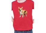 Maglietta Per Bambini Dogs Breeds Pembroke Welsh Corgi Dog Breed 005, 9-11 Jahr - 140 , Rouge