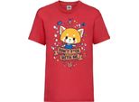 Maglietta Per Bambini Aggretsuko 01 Aggretsuko, 9-11 Jahr - 140 , Rouge