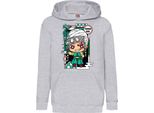 Felpe Con Cappuccio Per Bambini Demon Anime Slayer Kimetsu No Yaiba Chibi Tengen Uzui, 12-13 Jahr - 152 / Gris