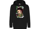 Felpe Con Cappuccio Per Bambini Demon Anime Slayer Kimetsu No Yaiba Chibi Tanjiro Kamado, 7-8 Jahr - 128 / Noir