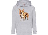 Felpe Con Cappuccio Per Bambini Dogs Breeds Pembroke Welsh Corgi Dog Breed 005, 9-11 Jahr - 140 / Gris