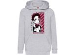 Felpe Con Cappuccio Per Bambini Demon Anime Slayer Tanjiro Kamado 009, 12-13 Jahr - 152 / Gris