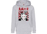 Felpe Con Cappuccio Per Bambini Demon Anime Slayer Nezuko Kamado 009, 12-13 Jahr - 152 / Gris