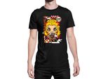 Maglietta Da Uomo Demon Anime Slayer Kimetsu No Yaiba Chibi Kyojuro Rengoku, Man 3XL , Noir