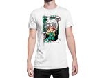 Maglietta Da Uomo Demon Anime Slayer Kimetsu No Yaiba Chibi Tengen Uzui, Man 3XL , Blanc