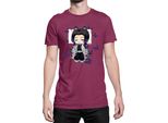 Maglietta Da Uomo Demon Anime Slayer Kimetsu No Yaiba Shinobu Kocho Sleeping, Man M , Bordeaux