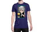 Maglietta Da Uomo Demon Anime Slayer Kimetsu No Yaiba Uzui Tengen 001, Man Xl , Bleu Foncé
