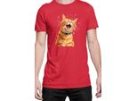 Maglietta Da Uomo Funny Cats Breeds American Shorthair Cat, Man S , Rouge