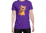 Maglietta Da Uomo Funny Cats Breeds American Shorthair Cat, Man 2XL , Lilas
