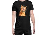 Maglietta Da Uomo Funny Cats Breeds American Shorthair Cat, Man M , Noir