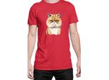 Maglietta Da Uomo Funny Cats Breeds Exotic Shorthair Cat, Man L , Rouge