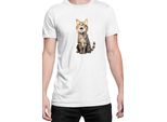 Maglietta Da Uomo Funny Cats Breeds Domestic Shorthair Cat, Man 2XL , Blanc