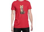 Maglietta Da Uomo Funny Cats Breeds Domestic Shorthair Cat, Man 2XL , Rouge