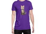 Maglietta Da Uomo Funny Cats Breeds Domestic Shorthair Cat, Man 2XL , Lilas