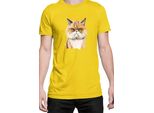 Maglietta Da Uomo Funny Cats Breeds Exotic Shorthair Cat, Man L , Jaune