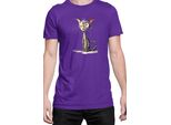 Maglietta Da Uomo Funny Cats Breeds Oriental Shorthair Cat, Man 2XL , Lilas