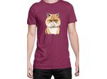 Maglietta Da Uomo Funny Cats Breeds Exotic Shorthair Cat, Man S , Bordeaux