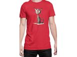 Maglietta Da Uomo Funny Cats Breeds Oriental Shorthair Cat, Man 3XL , Rouge
