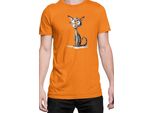 Maglietta Da Uomo Funny Cats Breeds Oriental Shorthair Cat, Man 2XL , Orange