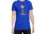 Maglietta Da Uomo Funny Cats Breeds Oriental Shorthair Cat, Man Xl , Bleu