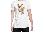 Maglietta Da Uomo Dogs Breeds Chihuahua Dog Breed 005, Man 3XL , Blanc