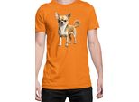 Maglietta Da Uomo Dogs Breeds Chihuahua Dog Breed 005, Man 3XL , Orange