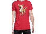 Maglietta Da Uomo Dogs Breeds Chihuahua Dog Breed 005, Man Xl , Rouge