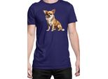 Maglietta Da Uomo Dogs Breeds Chihuahua Dog Breed 006, Man 2XL , Bleu Foncé