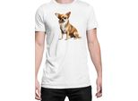 Maglietta Da Uomo Dogs Breeds Chihuahua Dog Breed 006, Man S , Blanc