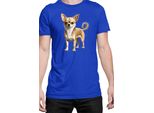 Maglietta Da Uomo Dogs Breeds Chihuahua Dog Breed 005, Man 3XL , Bleu