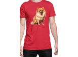 Maglietta Da Uomo Dogs Breeds Pomeranian Dog Breed 006, Man M , Rouge