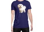 Maglietta Da Uomo Dogs Breeds Maltese Dog Breed 005, Man Xl , Bleu Foncé