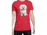 Maglietta Da Uomo Dogs Breeds Maltese Dog Breed 006, Man S , Rouge