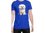 Maglietta Da Uomo Dogs Breeds Maltese Dog Breed 006, Man Xl , Bleu