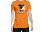 Maglietta Da Uomo Dogs Breeds Pug Dog Breed 007, Man L , Orange