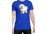 Maglietta Da Uomo Dogs Breeds Maltese Dog Breed 005, Man 2XL , Bleu
