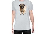 Maglietta Da Uomo Dogs Breeds Pug Dog Breed 007, Man L , Gris