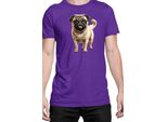 Maglietta Da Uomo Dogs Breeds Pug Dog Breed 007, Man Xl , Lilas
