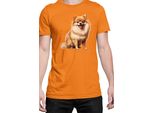 Maglietta Da Uomo Dogs Breeds Pomeranian Dog Breed 006, Man L , Orange