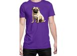 Maglietta Da Uomo Dogs Breeds Pug Dog Breed 008, Man L , Lilas