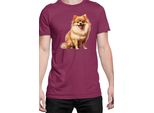 Maglietta Da Uomo Dogs Breeds Pomeranian Dog Breed 006, Man S , Bordeaux