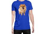 Maglietta Da Uomo Dogs Breeds Pomeranian Dog Breed 005, Man 2XL , Bleu